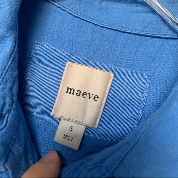 Anthropologie The Bettina Tiered Mini Shirt Dress by Maeve Linen Edition - Picture 6 of 13